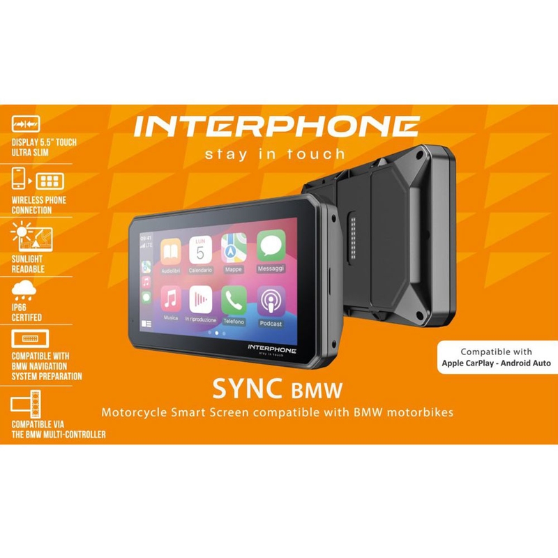 BMW Apple CarPlay и Android Auto интерфонен дисплей за мотоциклети