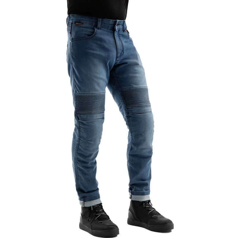 Мотоциклетни дънки Rebelhorn Revolt Monolayer Washed Blue Extended