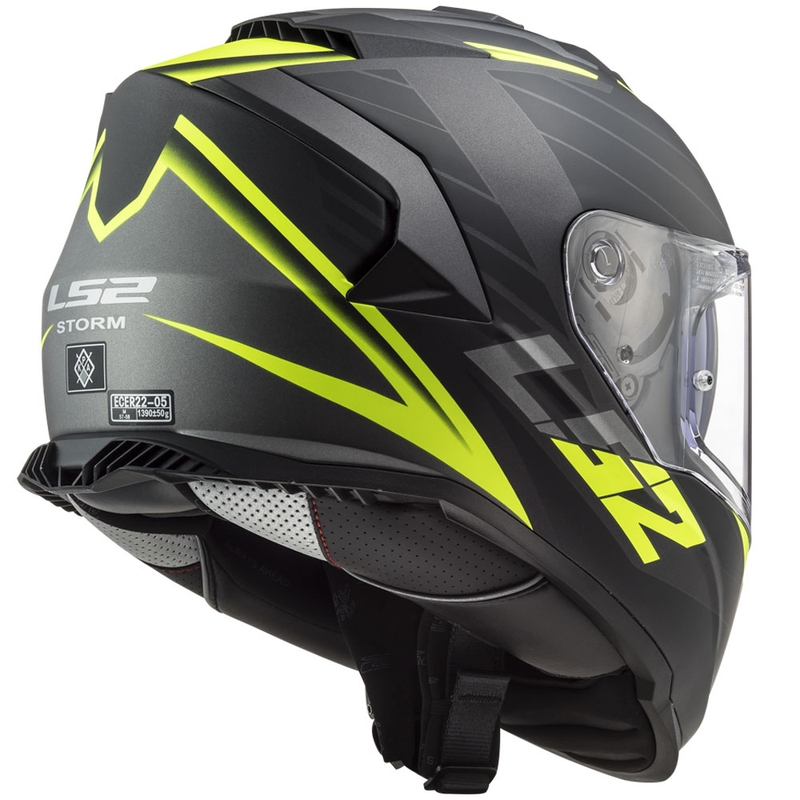 Мотоциклетна каска с пълно лице LS2 FF800 Storm II Nerve черно-флуоресцентно жълто