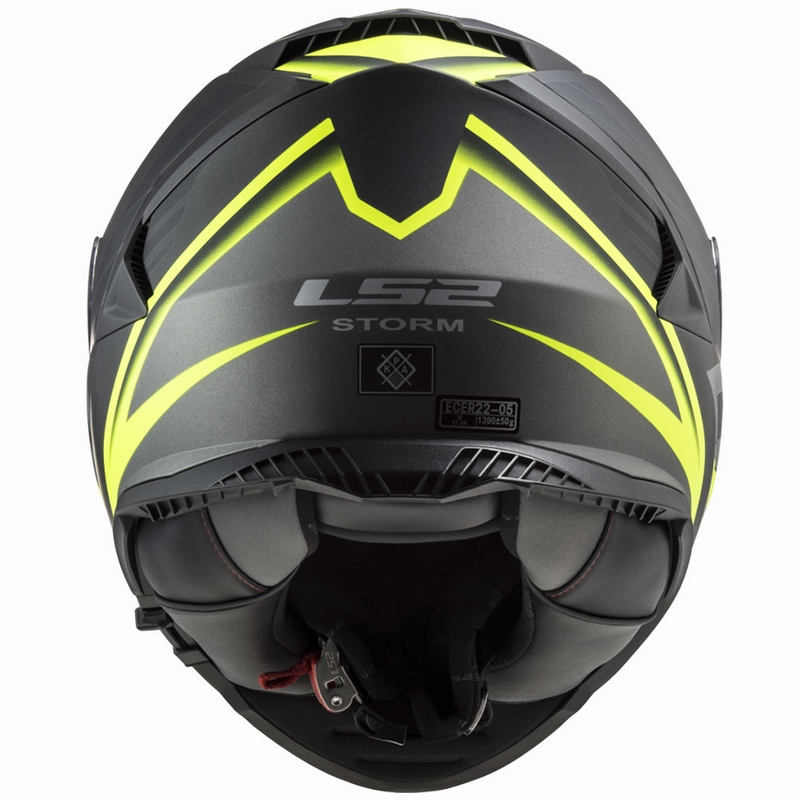 Мотоциклетна каска с пълно лице LS2 FF800 Storm II Nerve черно-флуоресцентно жълто