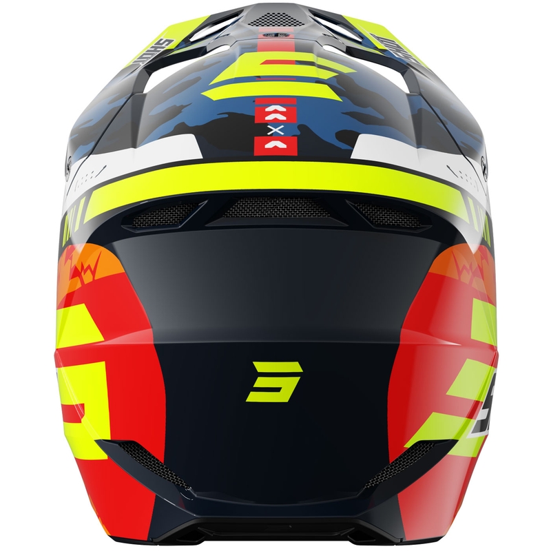 Детска мотокрос каска Shot Furious Flash, лъскава, синьо-флуоресцентно жълта