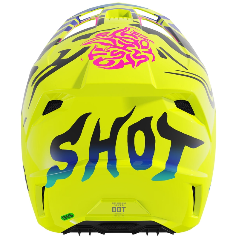 Детска мотокрос каска Shot Speed Ghost, лъскава, флуоресцентно жълта
