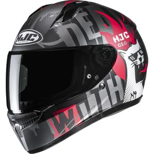 Детска каска за мотоциклет HJC C10 Fop MC1SF черно-сиво-червена