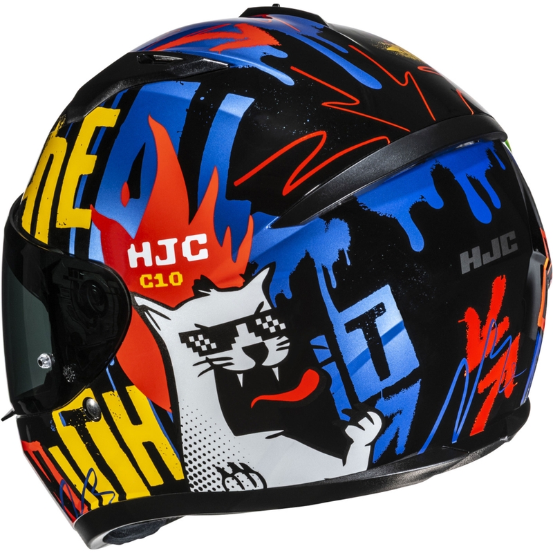 Детска каска за мотоциклет HJC C10 Fop MC23, черно-синьо-червена