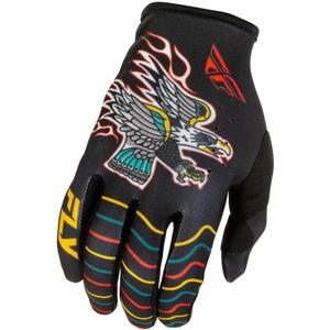 Ръкавици за мотокрос FLY Racing - USA Lite Americana черно-червено-златни