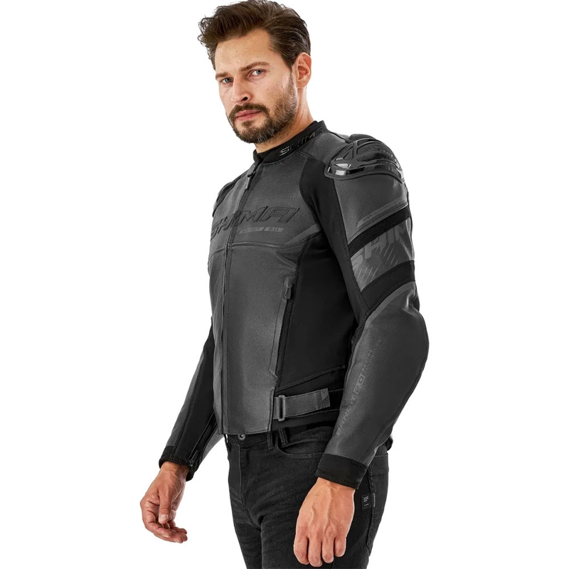 Кожено мотоциклетно яке Shima Bandit 2.0, черно-черно