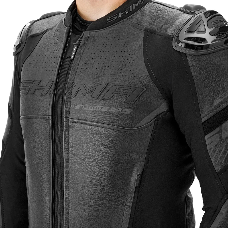 Кожено мотоциклетно яке Shima Bandit 2.0, черно-черно