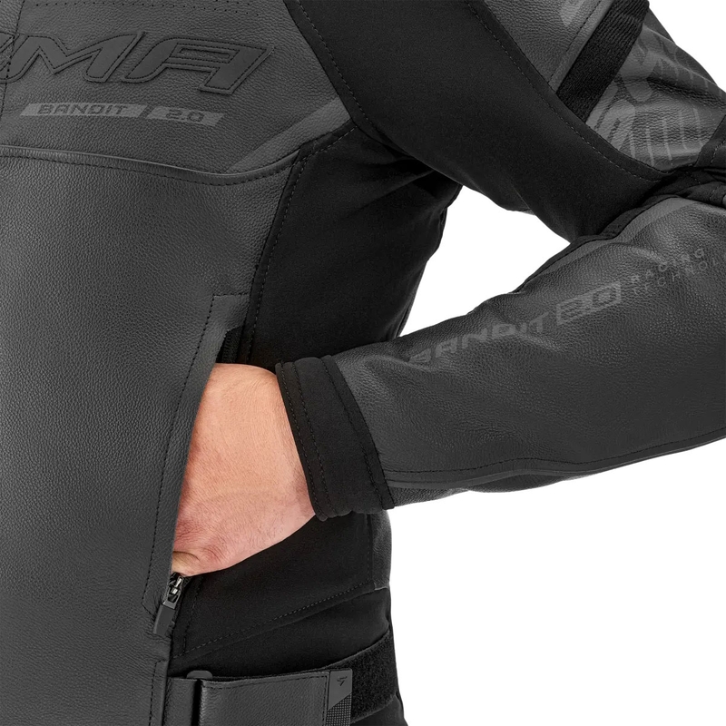 Кожено мотоциклетно яке Shima Bandit 2.0, черно-черно