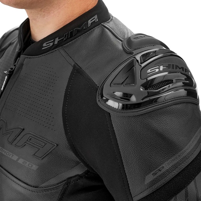 Кожено мотоциклетно яке Shima Bandit 2.0, черно-черно