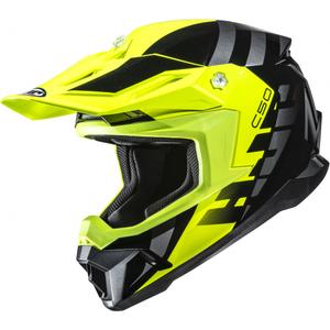 Мотокрос каска HJC C50 Mirage MC3H черно-флуоресцентно жълто-сиво