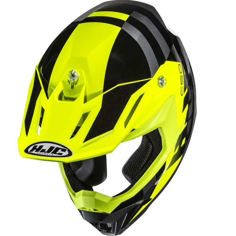 Мотокрос каска HJC C50 Mirage MC3H черно-флуоресцентно жълто-сиво