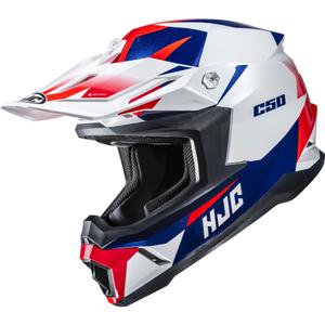 Мотокрос каска HJC C50 Slide MC21 бяло-синьо-червена