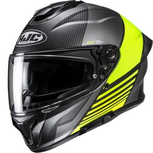 Мото каска за цял нос HJC C71 Morix MC3HSF черно-сиво-флуоресцентно жълто