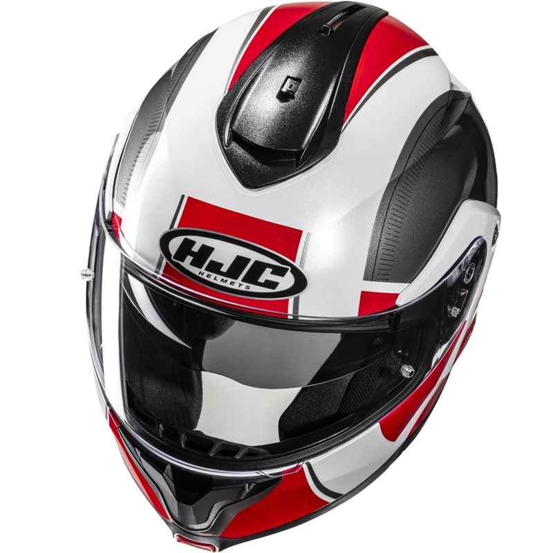 Мото каска HJC C91N Jyn MC1, черно-бяло-червено