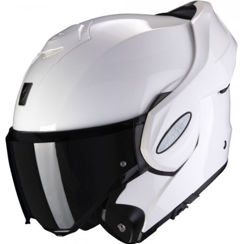 Каска Scorpion EXO-TECH EVO с отваряща се конструкция, бяла, гланцирана