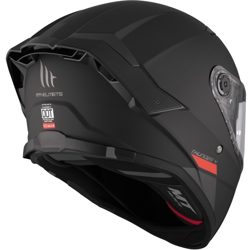 Мотоциклетна каска MT FF118SV Thunder 4 SV, черна, матова