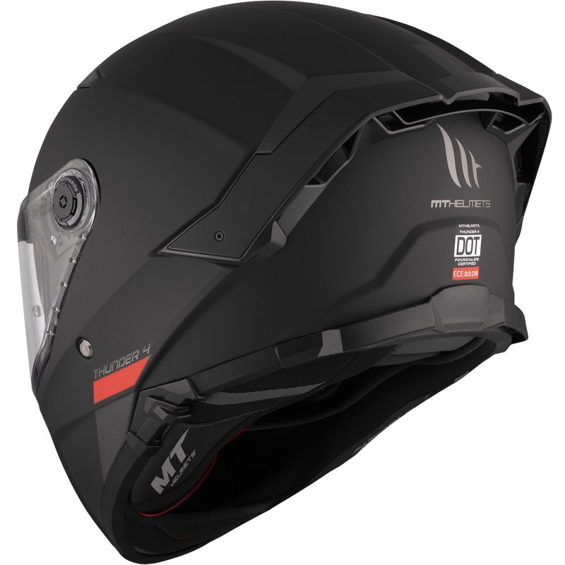 Мотоциклетна каска MT FF118SV Thunder 4 SV, черна, матова