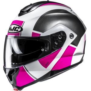 Мото каска HJC C91N Jyn MC8, черно-бяло-розово