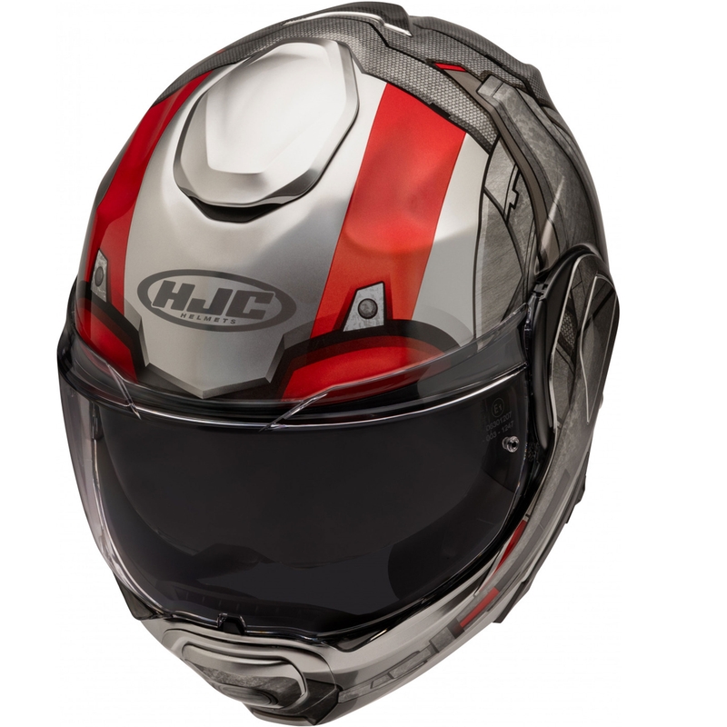 HJC F100 Ant-Man Marvel MC1 сгъваема мотоциклетна каска сиво-червена