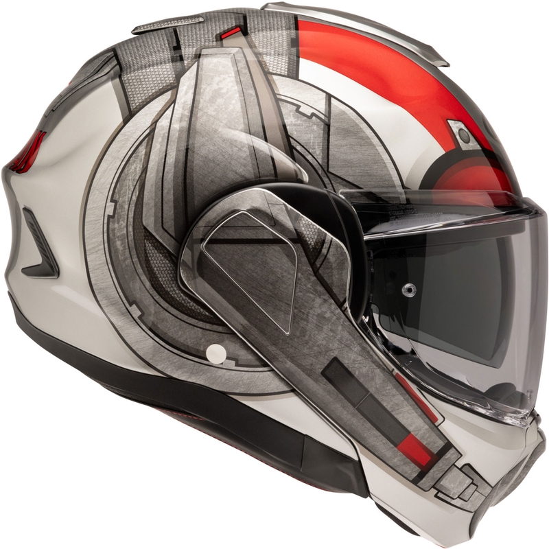 HJC F100 Ant-Man Marvel MC1 сгъваема мотоциклетна каска сиво-червена