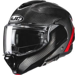 HJC F100 Carbon Stan MC1 каска за мотоциклет, черно-червена