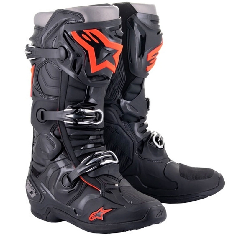 Мотоциклетни ботуши Alpinestars Tech 10 black-fluo red-grey