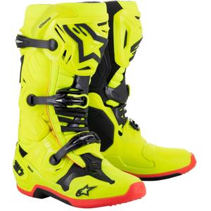 Мотоциклетни ботуши Alpinestars Tech 10, жълти, флуоресцентни, черни, флуоресцентни