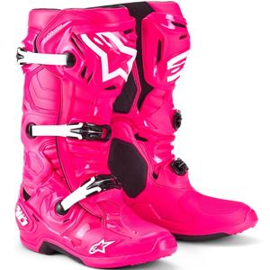 Мотоциклетни ботуши Alpinestars Tech 10, розово-черно-бели