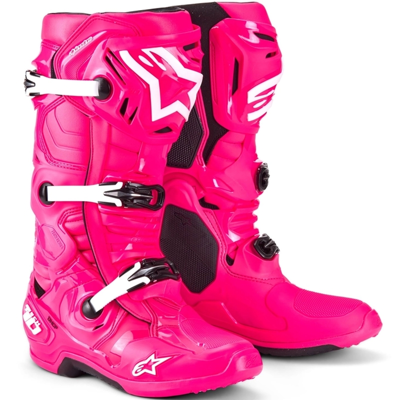 Мотоциклетни ботуши Alpinestars Tech 10, розово-черно-бели