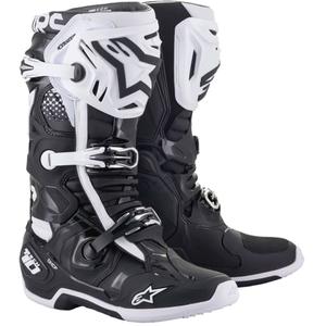 Alpinestars Tech 10 черно-бели ботуши за мотоциклет