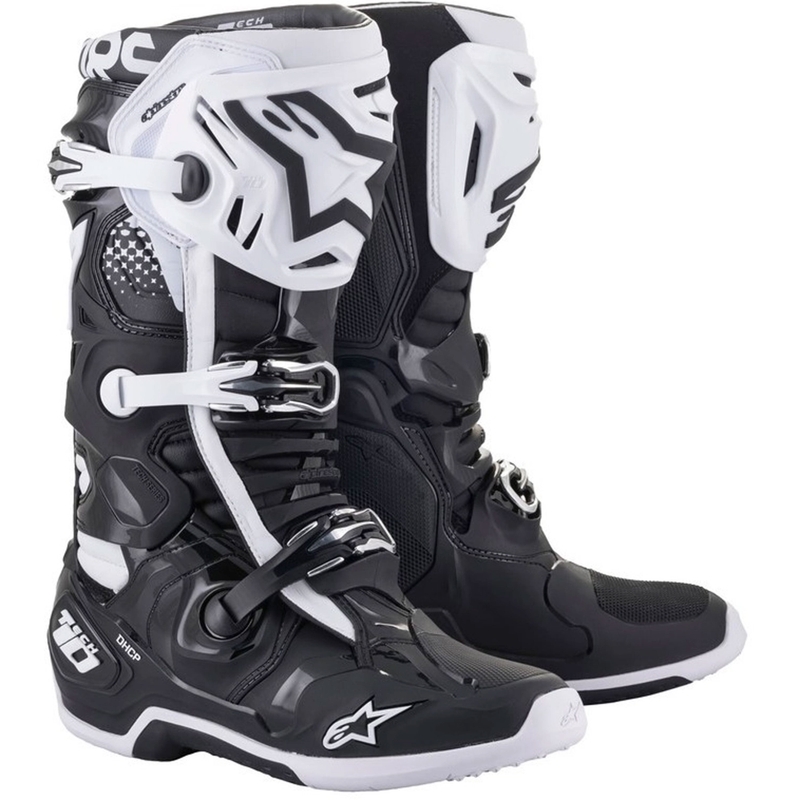Alpinestars Tech 10 черно-бели ботуши за мотоциклет