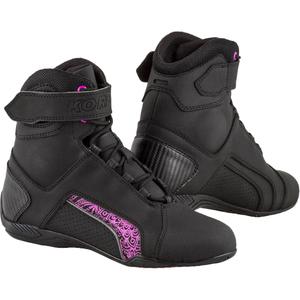 Дамски мотоциклетни ботуши Kore Velcro 2.0 Black and Purple