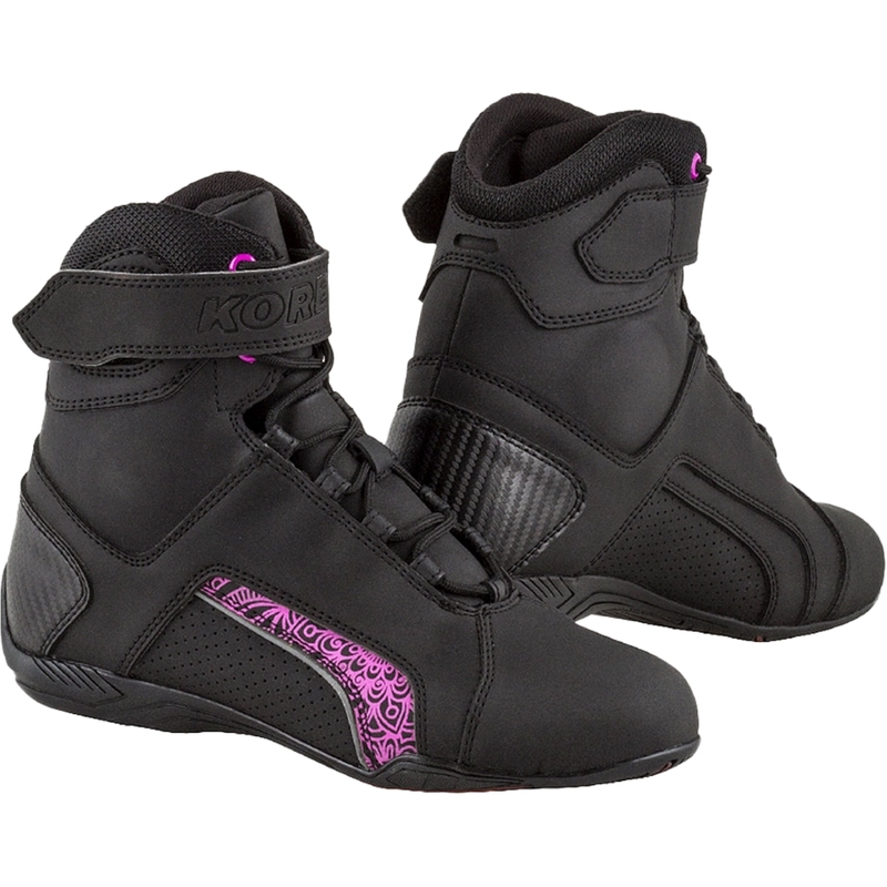 Дамски мотоциклетни ботуши Kore Velcro 2.0 Black and Purple