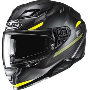 Мото каска за цял нос HJC F71 CARBON Esira MC3HSF черно-флуоресцентно жълто