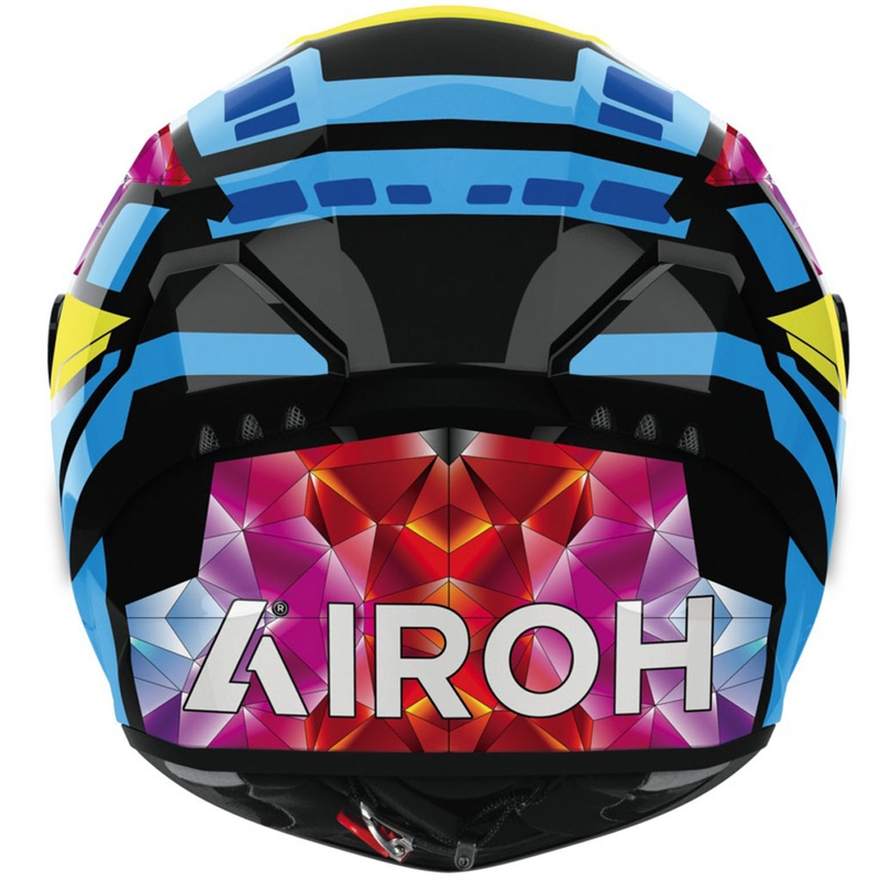 Airoh CONNOR Stellar каска за мотоциклет с пълно лице, лъскава, жълто-синьо-розово-черна