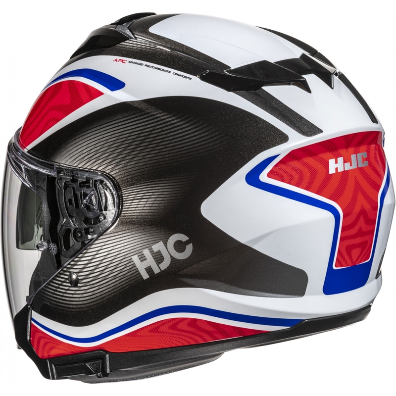 Отворена мотоциклетна каска HJC i31 Depe MC21 черно-бяло-червено-синьо