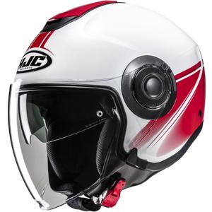 Отворена мотоциклетна каска HJC i40N Vision MC1 бяло-червено
