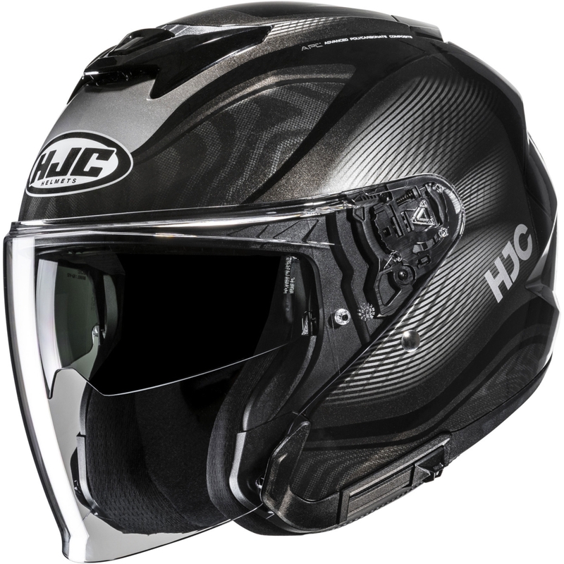 Отворена мотоциклетна каска HJC i40N Vision MC5 черно-бяла