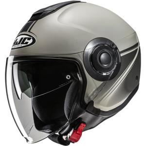 Отворена мотоциклетна каска HJC i40N Vision MC5SF сиво-черна