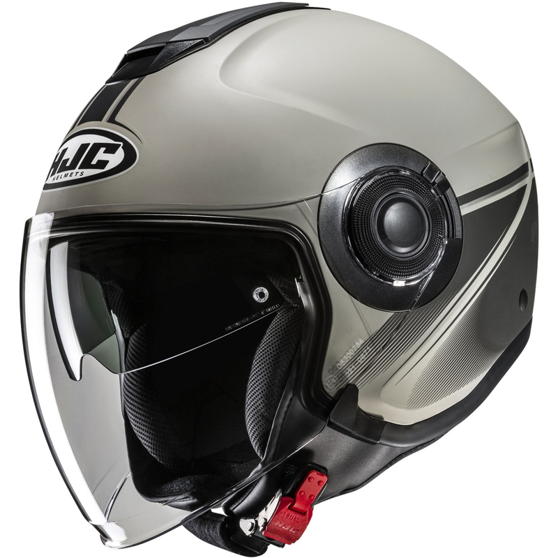 Отворена мотоциклетна каска HJC i40N Vision MC5SF сиво-черна