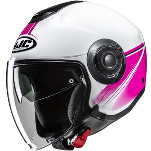 Отворена мотоциклетна каска HJC i40N Vision MC8 бяло-розово