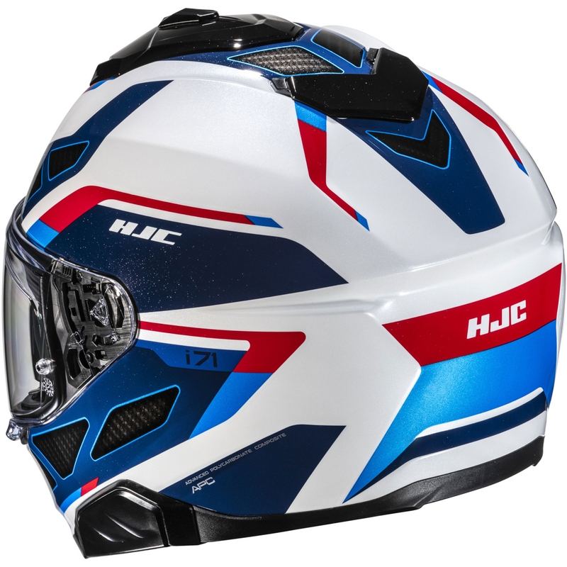 HJC i71 Zest MC21 каска за мотоциклет с пълно лице, синьо-бяло-червено