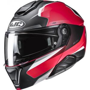 Мото каска HJC i91 Felio MC1SF, черно-червено-бяла