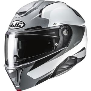 Мото каска HJC i91 Felio MC5 с отваряне в сиво-бяло