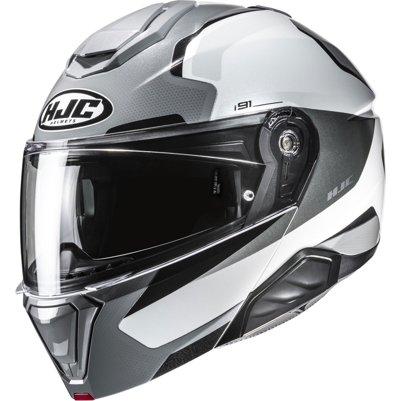Мото каска HJC i91 Felio MC5 с отваряне в сиво-бяло