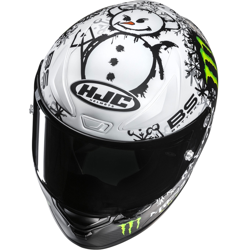 Мото каска за цял нос HJC RPHA 1 V2 CARBON Snow Diablo MC10SF черно-бяла