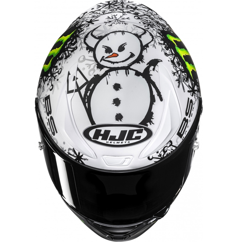 Мото каска за цял нос HJC RPHA 1 V2 CARBON Snow Diablo MC10SF черно-бяла