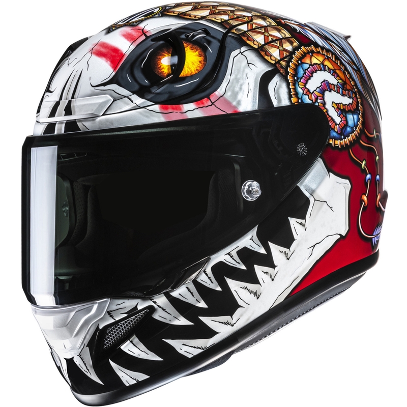 HJC RPHA 12 Skully MC1 каска за мотоциклет с пълно лице, бяло-червена