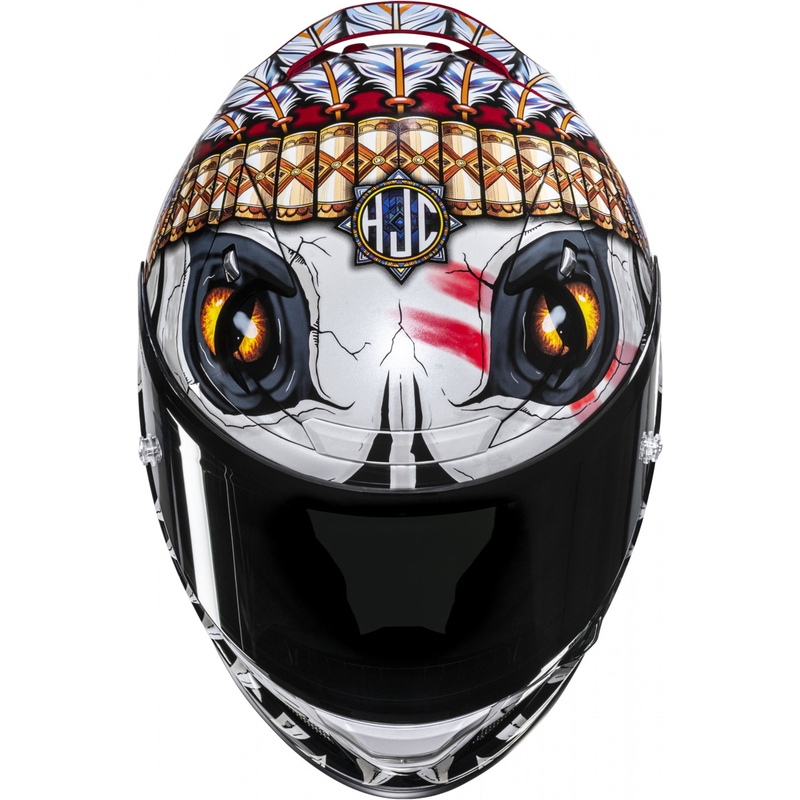HJC RPHA 12 Skully MC1 каска за мотоциклет с пълно лице, бяло-червена