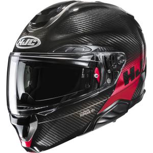 Мото каска HJC RPHA 91 CARBON Elig MC1 с отваряща се дръжка, черно-червена